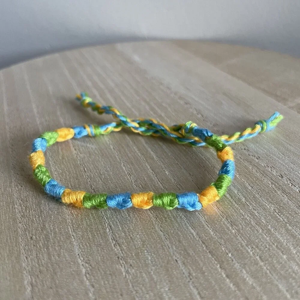 Rhonda Bracelet, anklet, trendy, comfortable, tie, embroidery thread, woven, gif